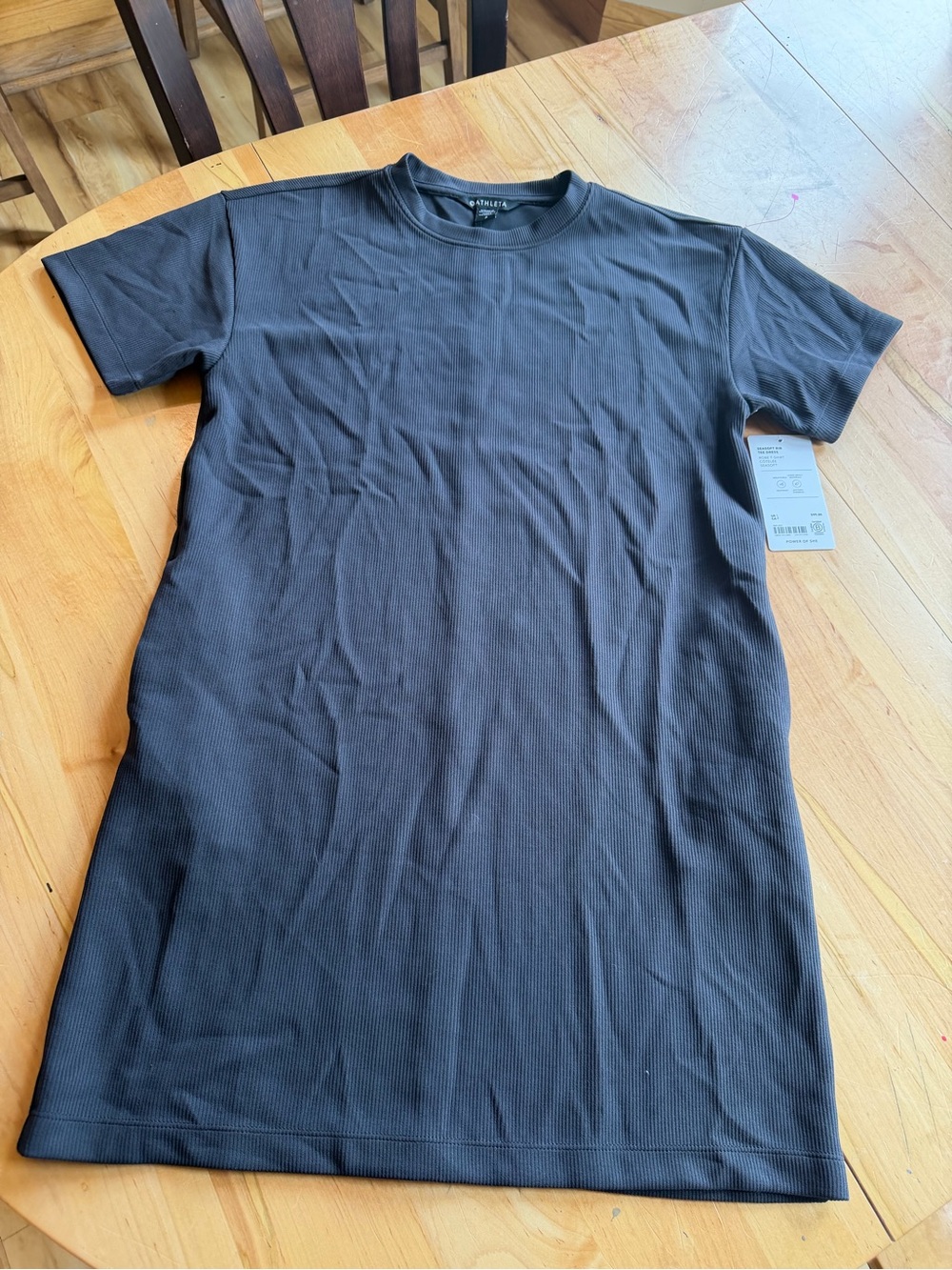 Athleta Short Sleeve Ribbed Dress - Black